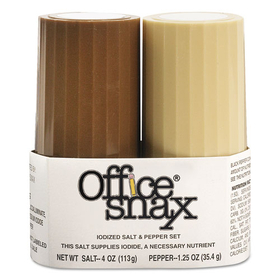 Office Snax OFX00057 Condiment Set, 4 oz Salt, 1.5 oz Pepper, Two-Shaker Set
