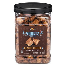 Shultz OFX3598 Pretzels, Peanut Butter, Tub, 24 oz