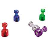 Officemate OIC92515 Push Pin Magnets, Assorted Translucent, 3/4