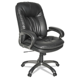 OIF OIFGM4119 Executive Swivel/tilt Leather High-Back Chair, Fixed Arched Arms, Black