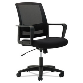 OIF OIFMS4217 Mesh Mid-Back Chair, Supports Up to 225 lb, 17" to 21.5" Seat Height, Black