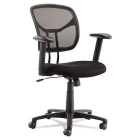 OIF OIFMT4818 Swivel/Tilt Mesh Task Chair with Adjustable Arms, Supports Up to 250 lb, 17.72" to 22.24" Seat Height, Black