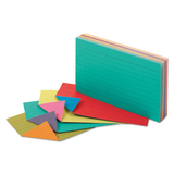 Oxford OXF04736 Extreme Index Cards, Ruled, 3 x 5, Assorted, 100/Pack