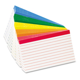 Oxford OXF04753 Color Coded Ruled Index Cards, 3 X 5, Assorted Colors, 100/pack