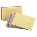 Oxford OXF40280 Ruled Index Cards, 3 X 5, Blue/violet/canary/green/cherry, 100/pack