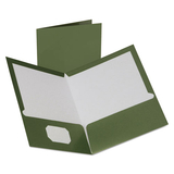 Oxford OXF5049560 Two-Pocket Laminated Folder, 100-Sheet Capacity, 11 x 8.5, Metallic Green, 25/Box