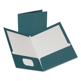 Oxford OXF5049561 Two-Pocket Laminated Folder, 100-Sheet Capacity, Metallic Teal