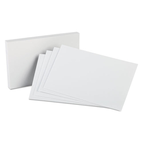 Oxford OXF50 Unruled Index Cards, 5 x 8, White, 100/Pack