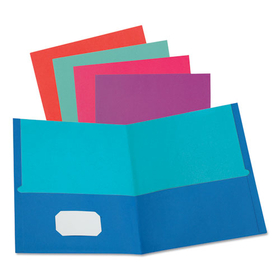Oxford OXF51274 Twisted Twin Textured Pocket Folders, 100-Sheet Capacity, 11 x 8.5, Assorted Solid Colors, 10/Pack