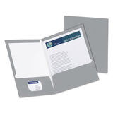 Oxford OXF51705 High Gloss Laminated Paperboard Folder, 100-Sheet Capacity, Gray, 25/box