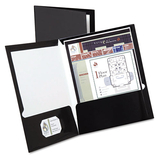 Oxford OXF51706 High Gloss Laminated Paperboard Folder, 100-Sheet Capacity, Black, 25/box