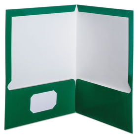 Oxford OXF51717 High Gloss Laminated Paperboard Folder, 100-Sheet Capacity, 11 x 8.5, Green, 25/Box