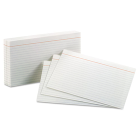 Oxford OXF51 Ruled Index Cards, 5 x 8, White, 100/Pack