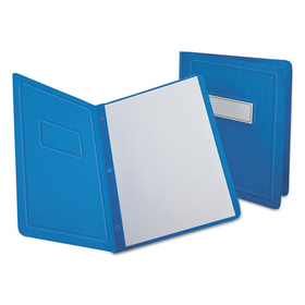 Oxford OXF52501 Title Panel and Border Front Report Cover, 3-Prong Fastener, Panel and Border Cover, 0.5" Cap, 8.5 x 11, Light Blue, 25/Box