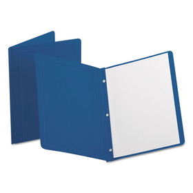 Oxford OXF52538 Title Panel and Border Front Report Cover, Three-Prong Fastener, 0.5" Capacity, Dark Blue/Dark Blue, 25/Box