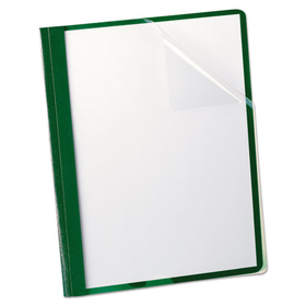 Oxford OXF55807 Clear Front Report Cover, 3 Fasteners, Letter, 1/2" Capacity, Green, 25/box