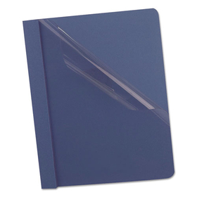Oxford OXF55838 Clear Front Standard Grade Report Cover, Three-Prong Fastener, 0.5" Capacity, 8.5 x 11,  Clear/Dark Blue, 25/Box