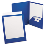 Oxford OXF57470 Viewfolio Plus Polypropylene Portfolio, 50-Sheet Capacity, Blue/clear