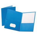 Oxford OXF57501 Twin-Pocket Folder, Embossed Leather Grain Paper, 0.5