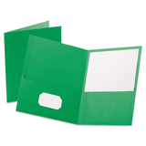 Oxford OXF57503 Twin-Pocket Folder, Embossed Leather Grain Paper, 0.5