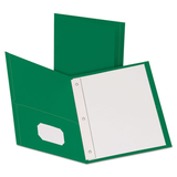 Oxford OXF57756 Twin-Pocket Folders With 3 Fasteners, Letter, 1/2