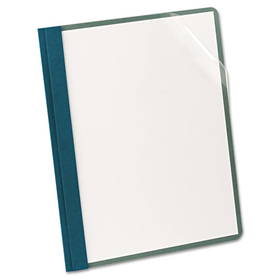 Oxford Earthwise OXF57872 Earthwise by Oxford 100% Recycled Clear Front Report Covers, 3-Prong Fastener, 0.5" Capacity, 8.5 x 11, Clear/Blue, 25/Box