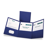 Oxford OXF59802 Tri-Fold Folder W/3 Pockets, Holds 150 Letter-Size Sheets, Blue