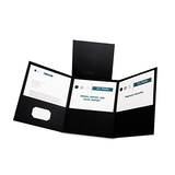 Oxford OXF59806 Tri-Fold Folder W/3 Pockets, Holds 150 Letter-Size Sheets, Black