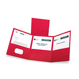 Oxford OXF59811 Tri-Fold Folder W/3 Pockets, Holds 150 Letter-Size Sheets, Red