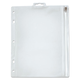 Oxford OXF68504 Zippered Ring Binder Pocket, 10.5 x 8, Clear