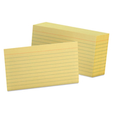 Oxford OXF7321CAN Ruled Index Cards, 3 X 5, Canary, 100/pack