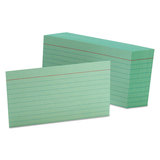 Oxford OXF7321GRE Ruled Index Cards, 3 X 5, Green, 100/pack