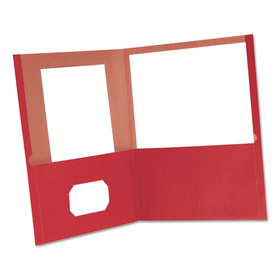 Oxford Earthwise OXF78511 Earthwise by Oxford 100% Recycled Paper Twin-Pocket Portfolio, 100-Sheet Capacity, 11 x 8.5, Red, 25/Box