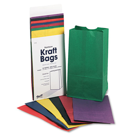 Pacon PAC0072140 Rainbow Bags, 6# Uncoated Kraft Paper, 6 X 3 5/8 X 11, Assorted Bright, 28/pack