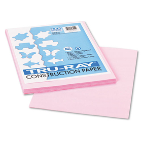 PACON CORPORATION PAC103012 Tru-Ray Construction Paper, 76 lb Text Weight, 9 x 12, Pink, 50/Pack