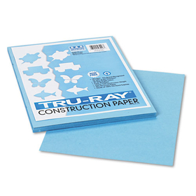 PACON CORPORATION PAC103016 Tru-Ray Construction Paper, 76 lb Text Weight, 9 x 12, Sky Blue, 50/Pack