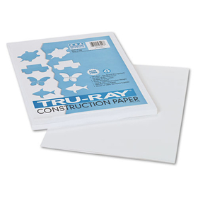Pacon PAC103026 Tru-Ray Construction Paper, 76 Lbs., 9 X 12, White, 50 Sheets/pack