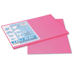 PACON CORPORATION PAC103045 Tru-Ray Construction Paper, 76 lb Text Weight, 12 x 18, Shocking Pink, 50/Pack