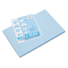 Pacon PAC103048 Tru-Ray Construction Paper, 76 lb Text Weight, 12 x 18, Sky Blue, 50/Pack