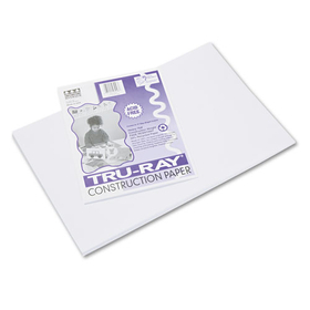 Pacon PAC103058 Tru-Ray Construction Paper, 76 lb Text Weight, 12 x 18, White, 50/Pack