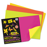 PACON CORPORATION PAC104303 Neon Construction Paper, 76 Lbs., 12 X 18, Assorted, 20 Sheets/pack