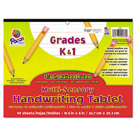 Pacon PAC2470 Multi-Sensory Handwriting Tablet, 5/8" Long Rule, 8 x 10.5, 40/Pad