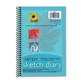Pacon PAC4790 Art1st Sketch Diary, 64 lb Text Paper Stock, Blue Cover, (70) 9 x 6 Sheets
