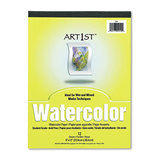 PACON CORPORATION PAC4910 Artist Watercolor Paper Pad, Unruled, Yellow Cover, 12 White 9 x 12 Sheets