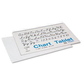 PACON CORPORATION PAC74620 Chart Tablets W/cursive Cover, Ruled, 24 X 16, White, 25 Sheets