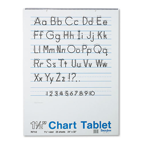 Pacon PAC74710 Chart Tablets W/manuscript Cover, Ruled, 24 X 32, White, 25 Sheets