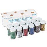 Pacon PAC91356 Spectra Glitter, .04 Hexagon Crystals, Assorted, .75 Oz Shaker-Top Jar, 12/pack