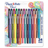 Paper Mate 1978998 Point Guard Flair Bullet Point Stick Pen, Assorted Colors, .7mm, 24/Set