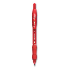 Paper Mate Liquid Paper 2095454 Profile Retractable Ballpoint Pen, Bold 1 mm, Red Ink/Barrel, Dozen