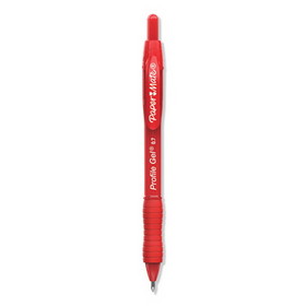 Paper Mate Liquid Paper 2095463 Profile Retractable Gel Pen, Medium 0.7 mm, Red Ink, Translucent Red Barrel, Dozen
